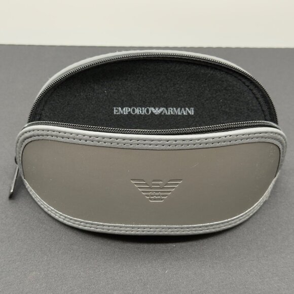Emporio Armani Glasses Case Gray Zippered Sunglasses Eyeglasses with Cloth - Picture 3 of 8
